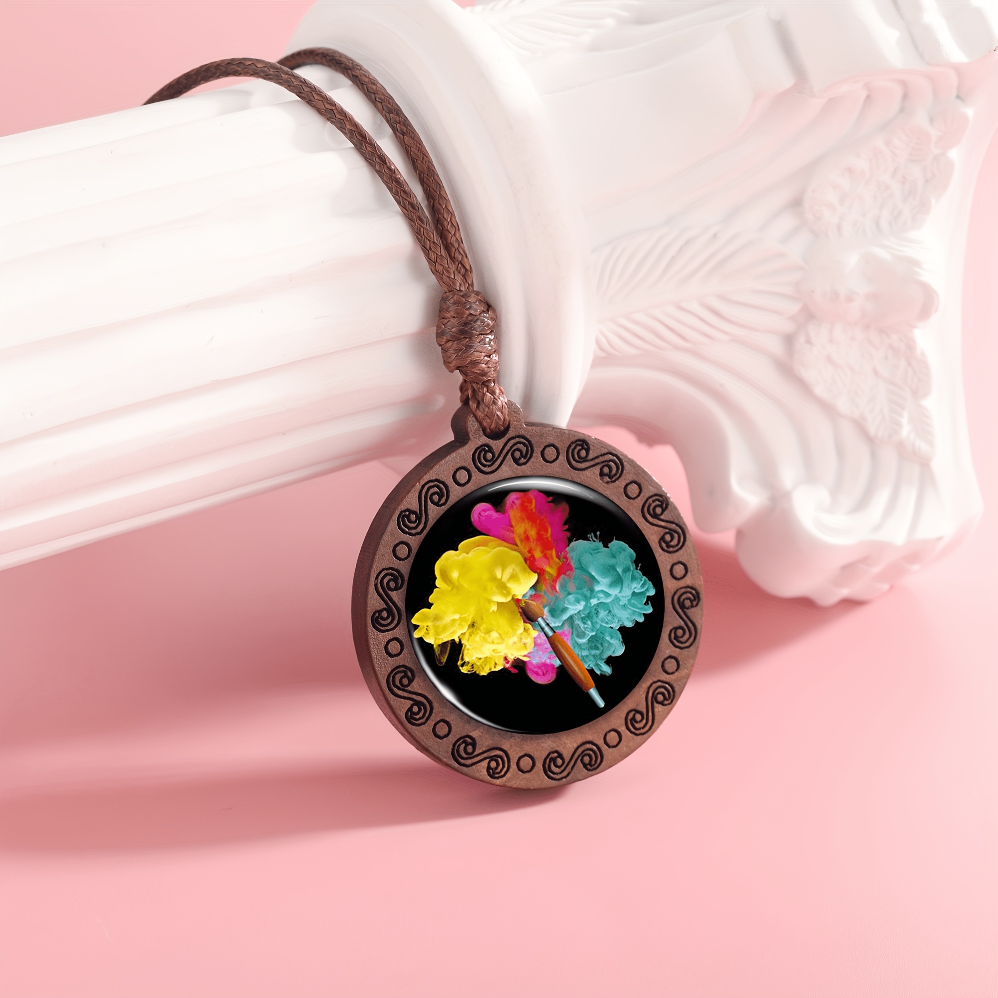 Handmade Vintage Wooden Necklace & Pendant, Exquisite Design